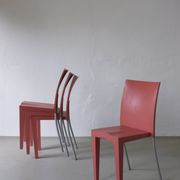4 Kartell Coral Pink "Miss Global" Chairs by Philippe Starck | 1990s