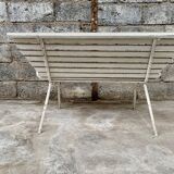 Old vintage garden bench with 2 wooden place, 1950s