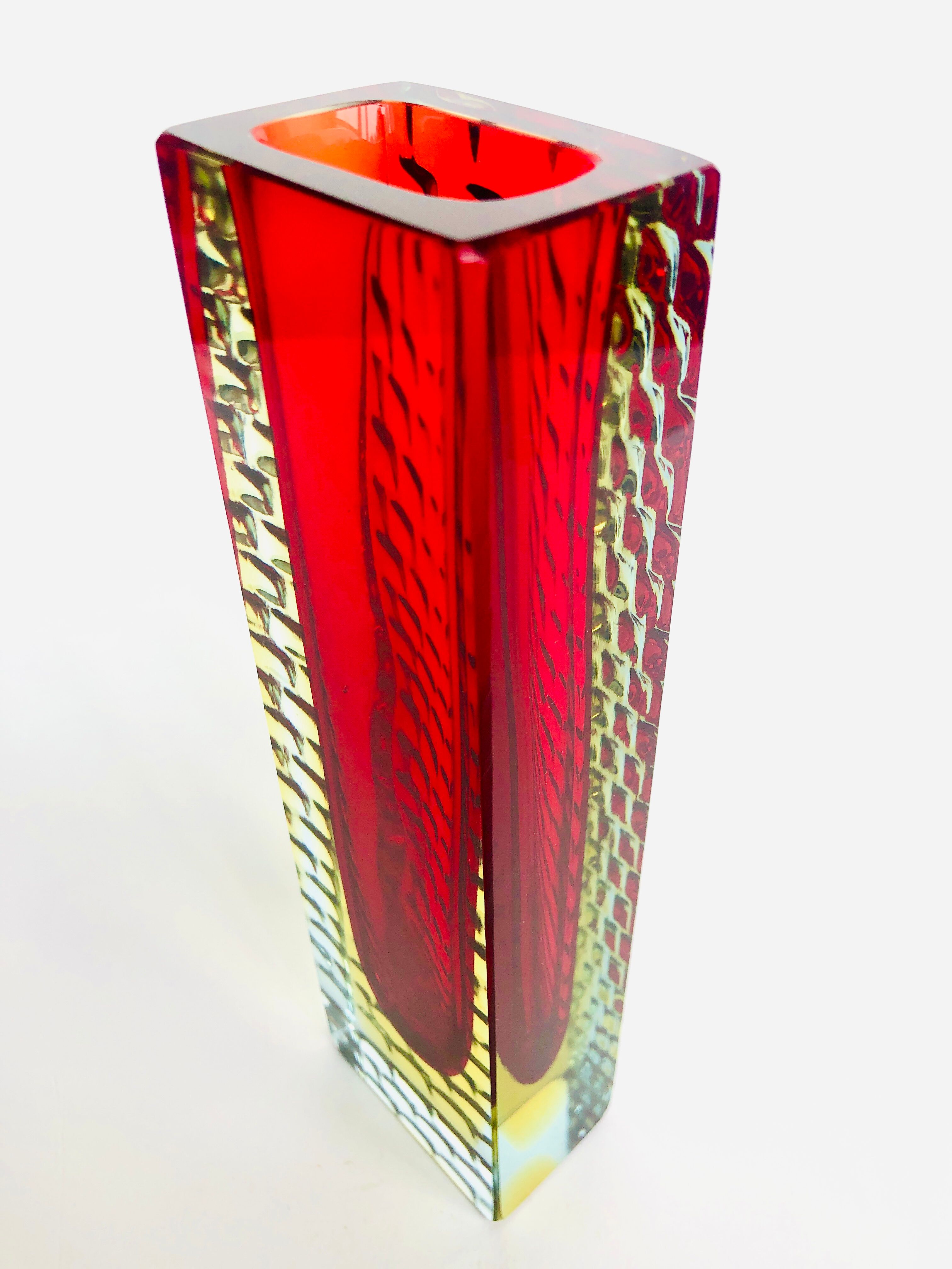 Vase Sommerso Murano design Luigi Mandruzzato, 60s