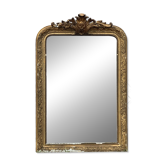 Louis-Philippe gold leaf mirror - sculpted pediment, mercury 117x76cm