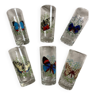 Vintage butterfly orangeade glasses