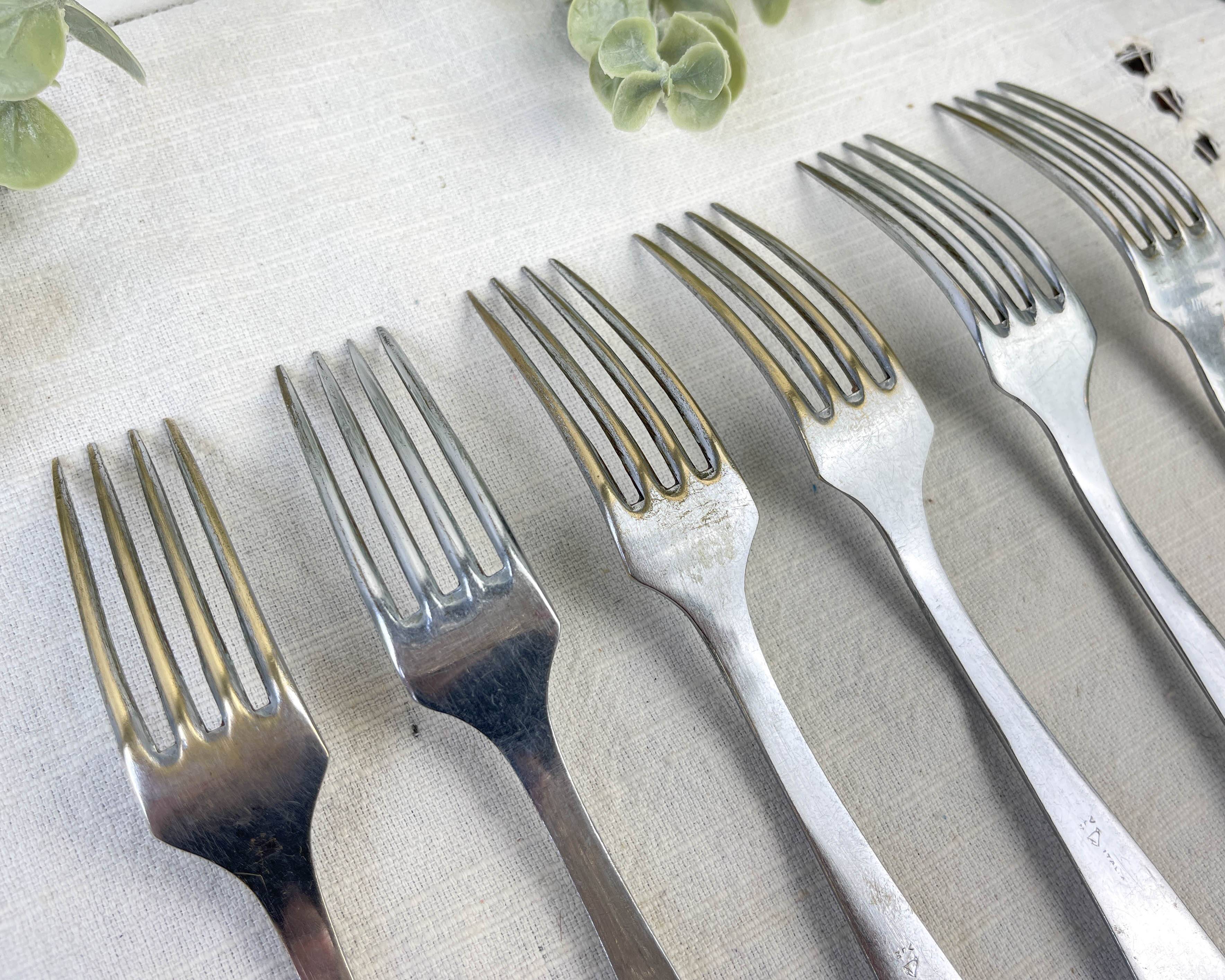 6 vintage stainless steel forks vlm italia