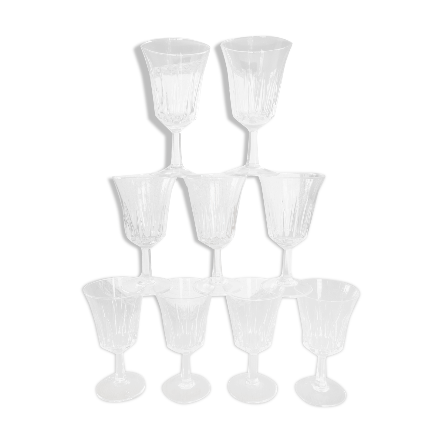 Set of 9 wine glasses