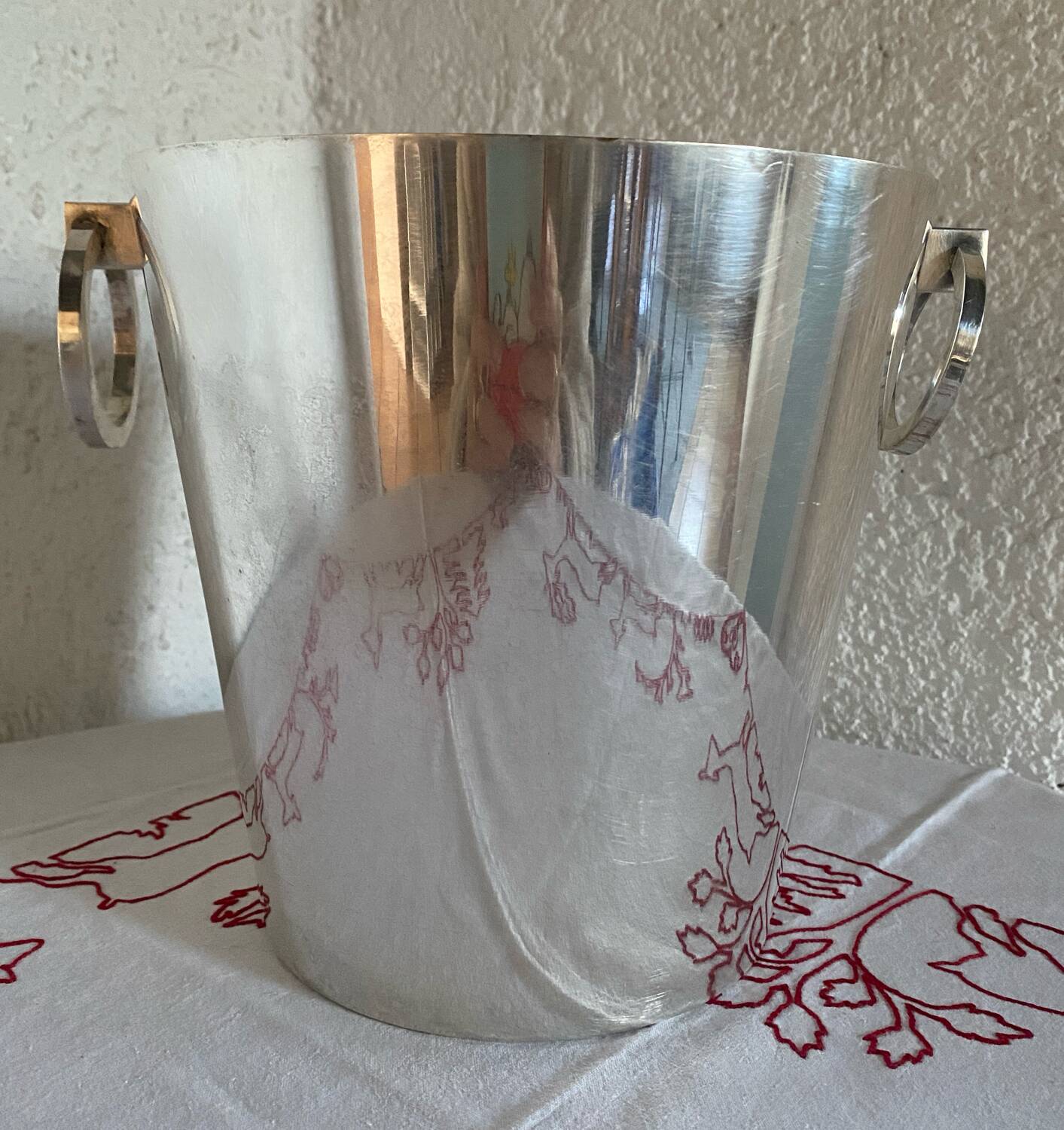 Saint Medard silver-plated metal champagne bucket