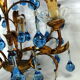 Lustre pampilles bleues a 3 feux