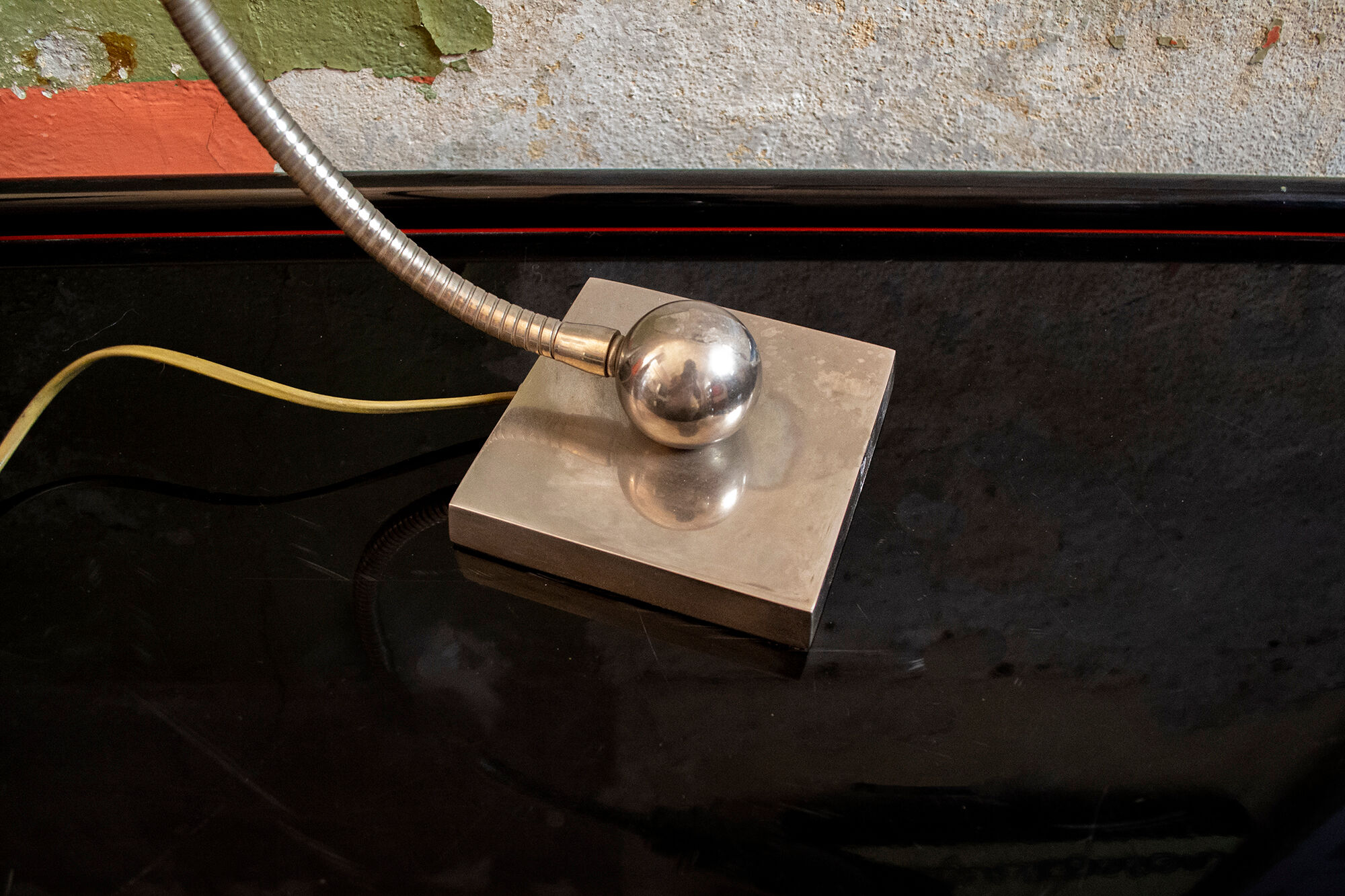 Nickel-plated metal table lamp Italia 70