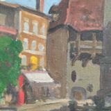 Framed oil painting "Chateldon la place"
