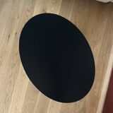 oval black fluted coffee table