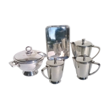 Calderoni, alpacca, set of five pieces,1950s