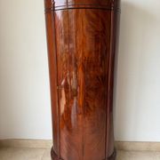 Somno “Column” or Cylindrical Cabinet, in flamed mahogany, Copenhagen, 1830-1840