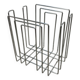 80s chrome metal magazine rack