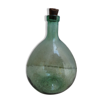 Dame Jeanne VOD en verre vert avec son bouchon 6l