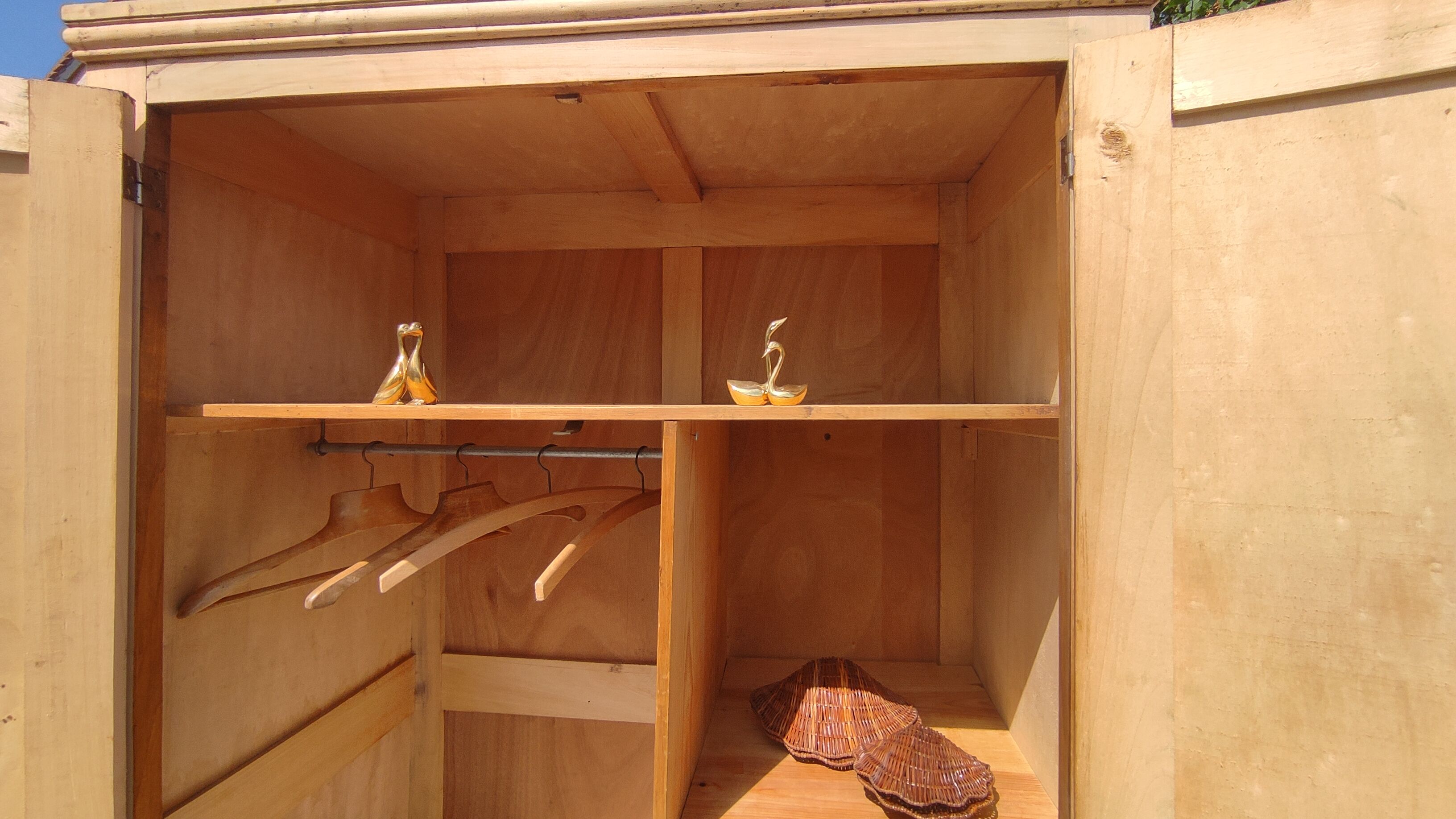 Parisian wardrobe in raw wood
