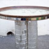 Mosaic mirrored glass coffee table Italy 70
