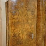 Double Art Deco wardrobe circa 1930 in satin walnut.