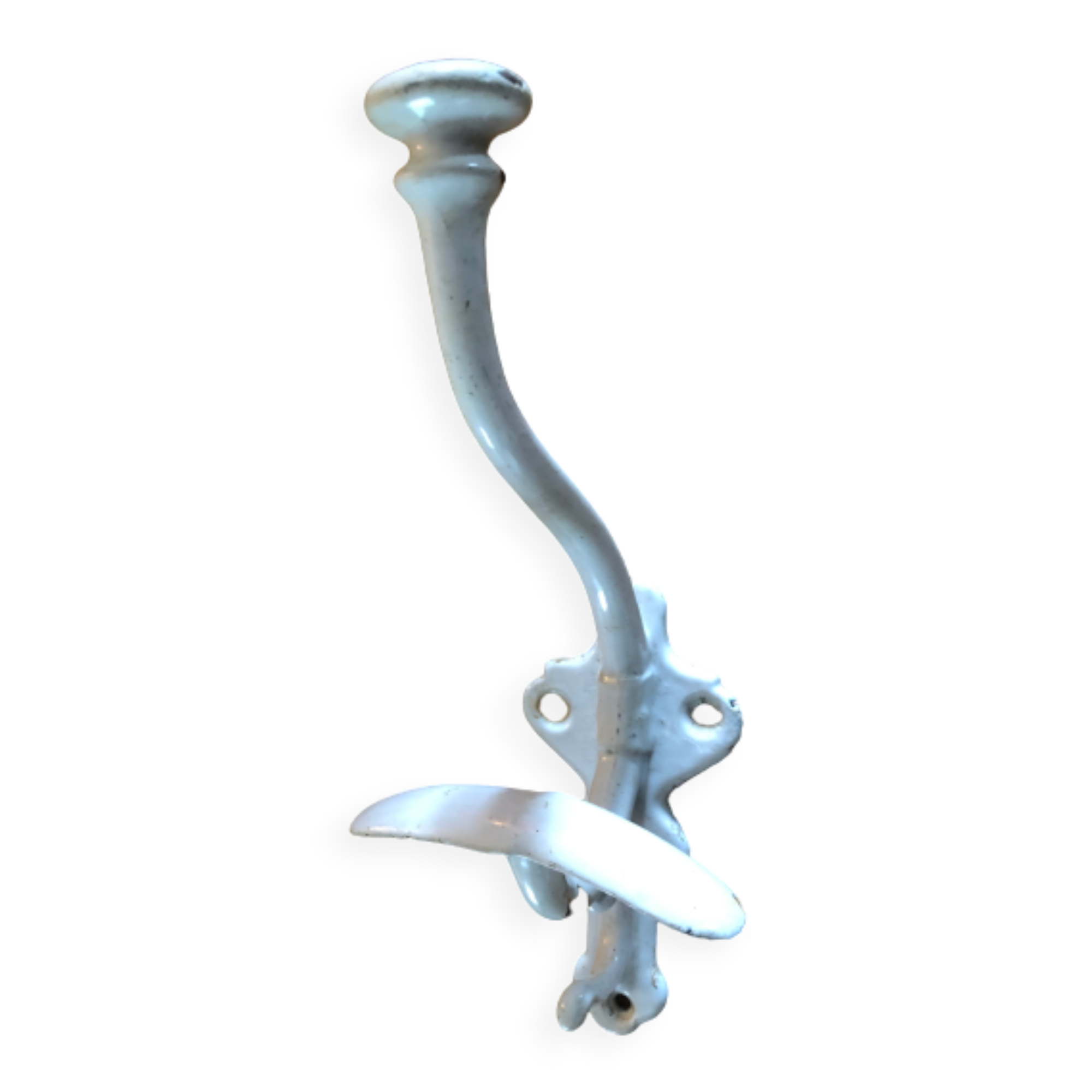 Enamelled cast iron hook