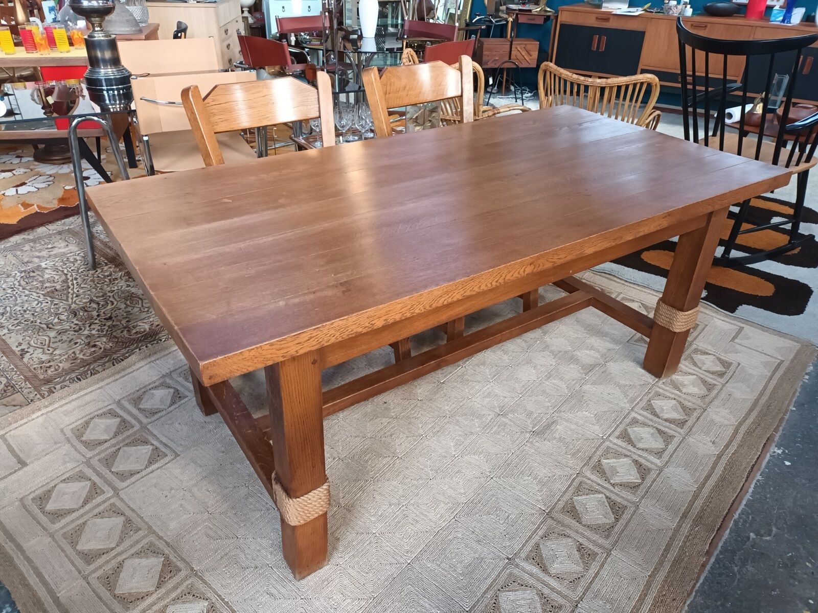 Solid oak farmhouse table