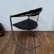 Fauteuil vintage métal chromé et cuir design italien