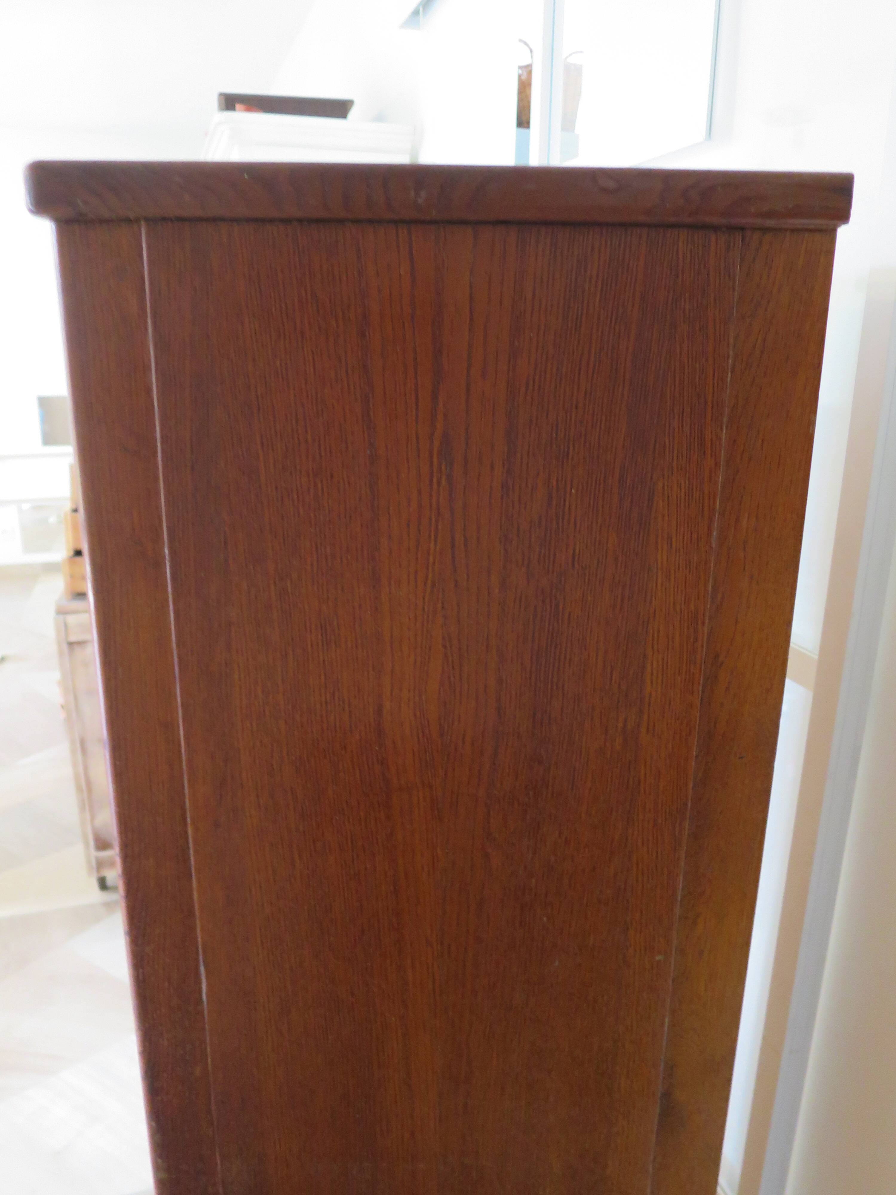 Burwood oak curtain file cabinet, 1960s