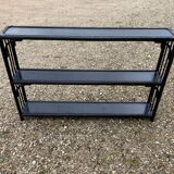 Blackened rattan shelf