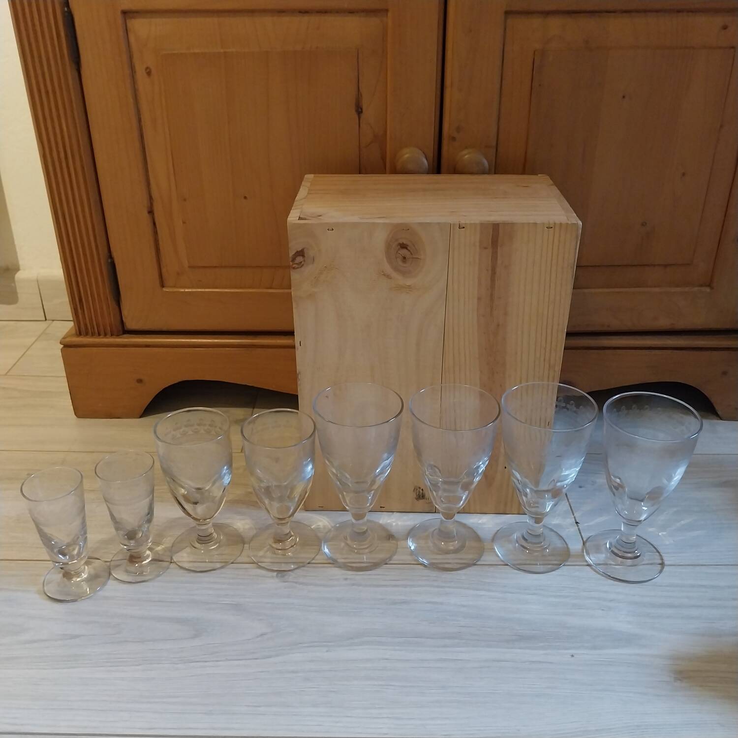 Antique Art Nouveau stemmed glasses