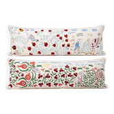 Set of 2 embroidered decorative cushion covers 45x135 cm
