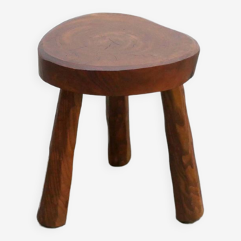 Brutalist wooden tripod stool