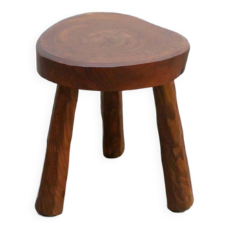 Brutalist wooden tripod stool