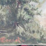 Oil / canvas Landscape of a mountain village from the 19th century François Bonnet (1811-1