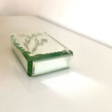 Art deco jewelry box mirror glass