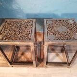 20th century steel stools / end tables
