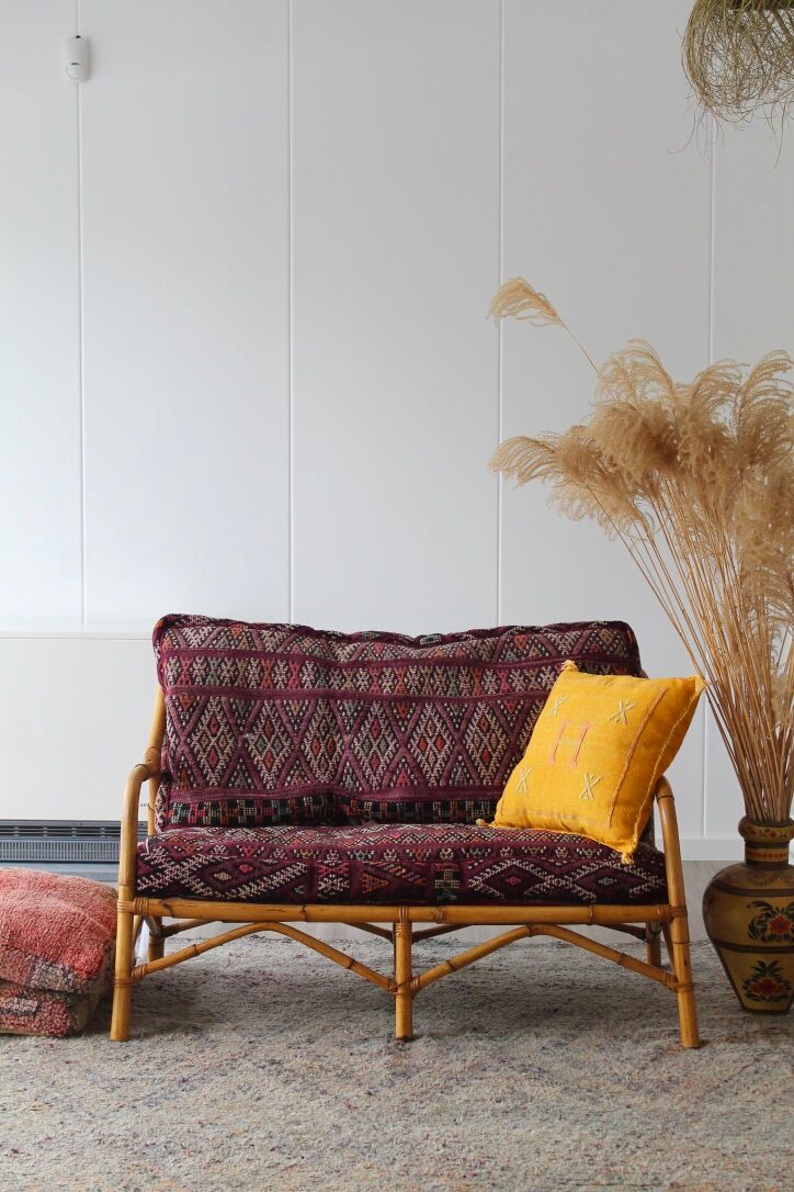 Vintage bamboo sofa 90