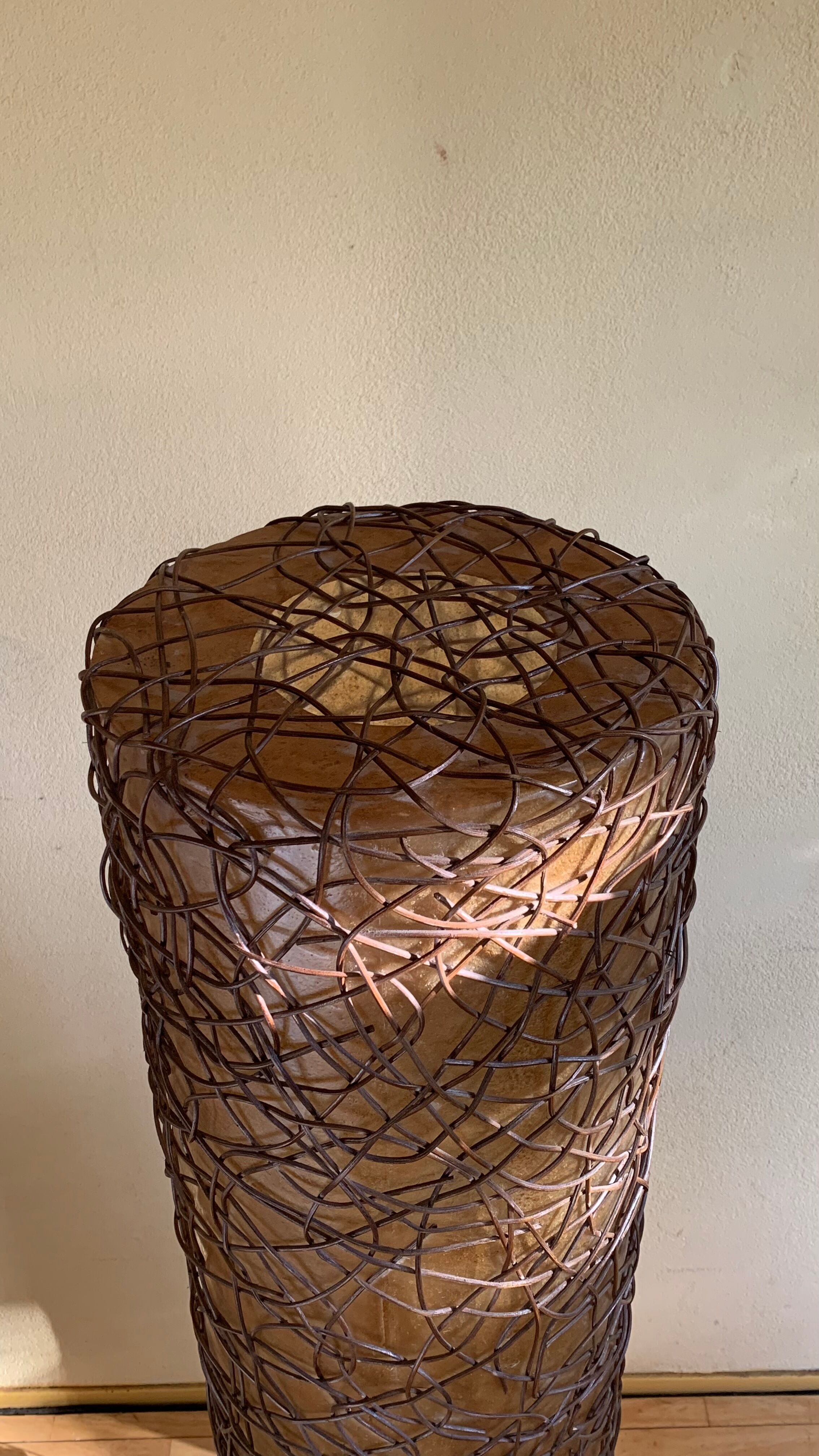 Sixties Rattan and Fiberglass Italian Floor lamp