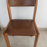 Set of 6 "Gorgoni" chairs in solid elm – Roche Bobois