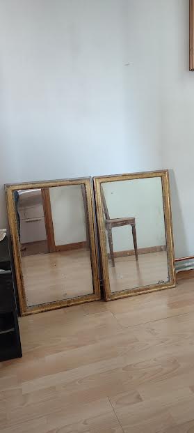Paire de miroirs en bois doré - XIXe siècle