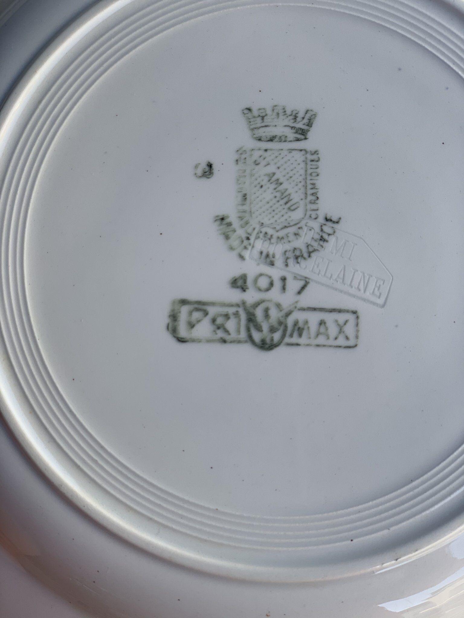 St. Amand earthenware hollow plate décor Primax blue