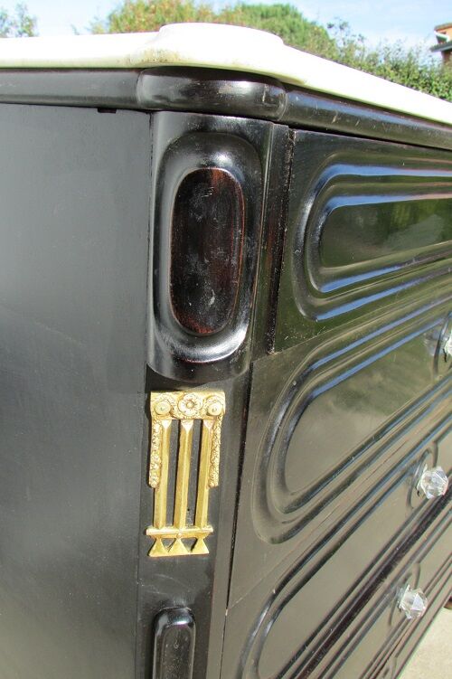 Napoleon III chest of drawers in blackened wood