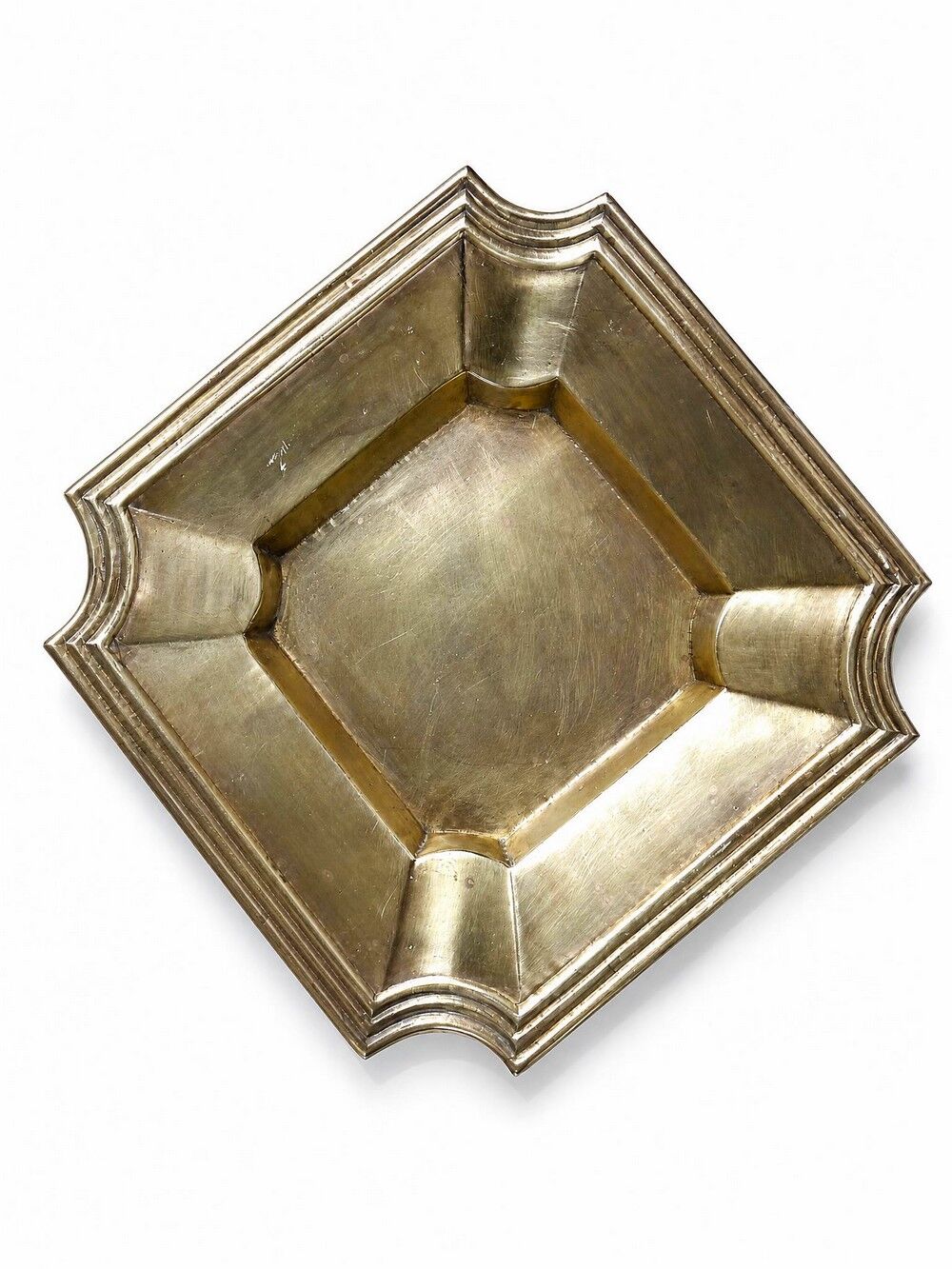 Art Deco brass catchall or ashtray, geometric, 1930s-1940s