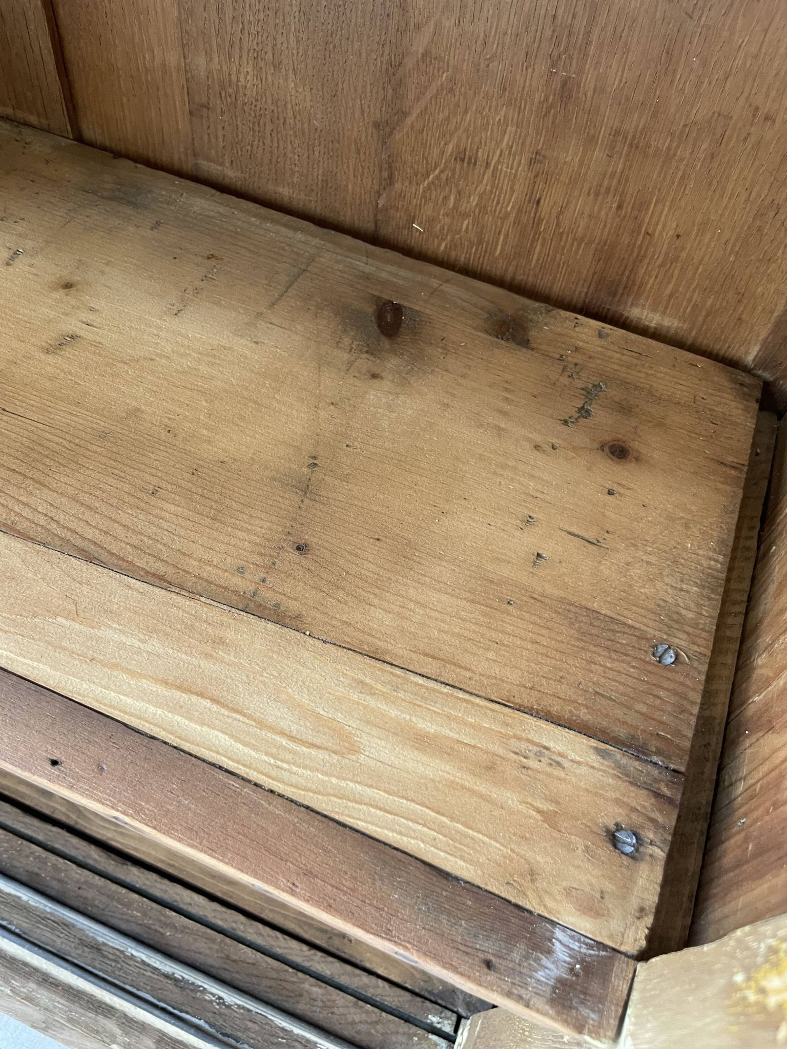 Large row of solid oak loom sliding doors
