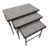 Vintage mimi set of tables with tiles