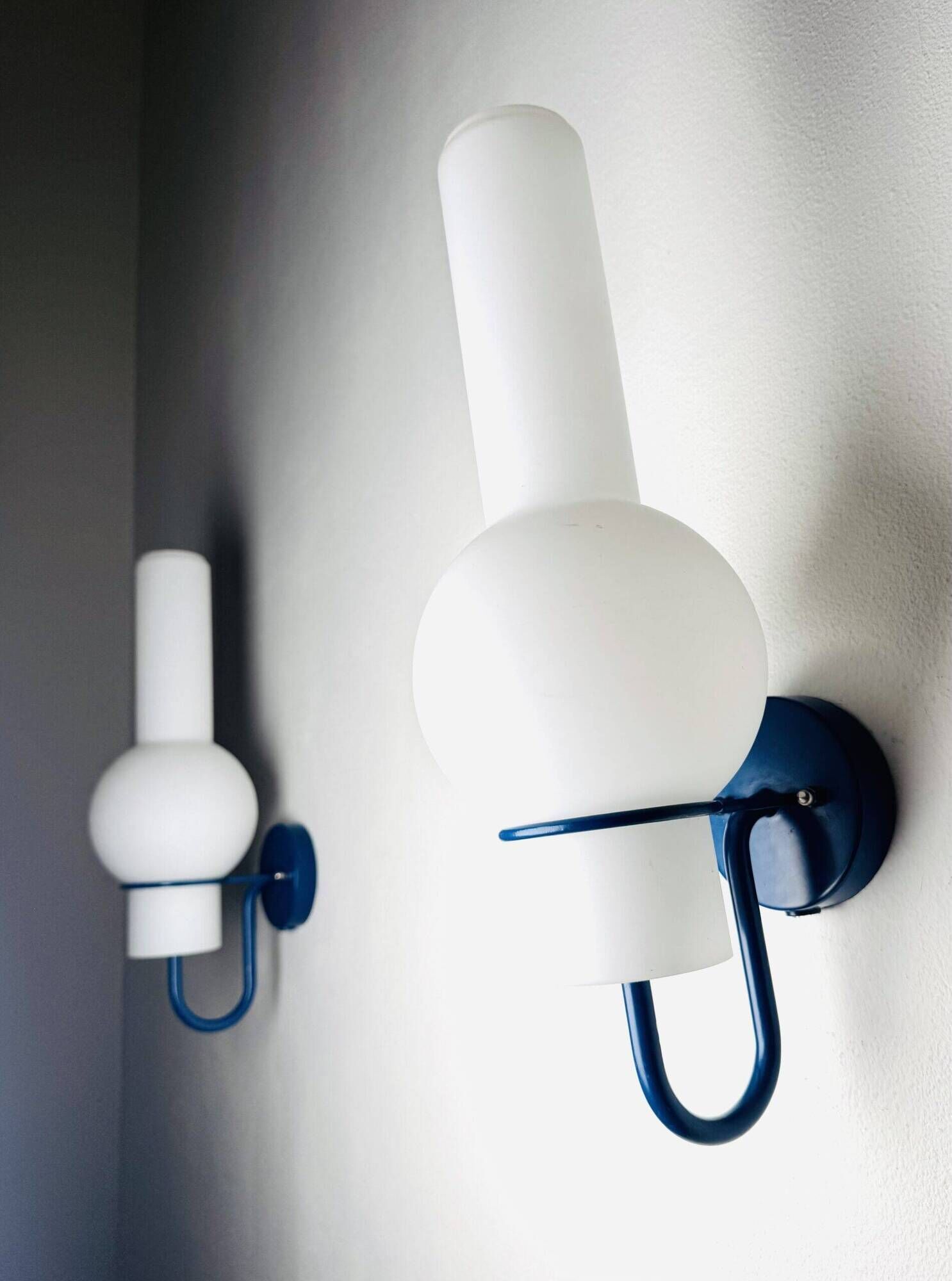 Model C1666 Quinquet Wall Lamps In Opal Glass By Raak Amsterdam, The Netherlands 1960S