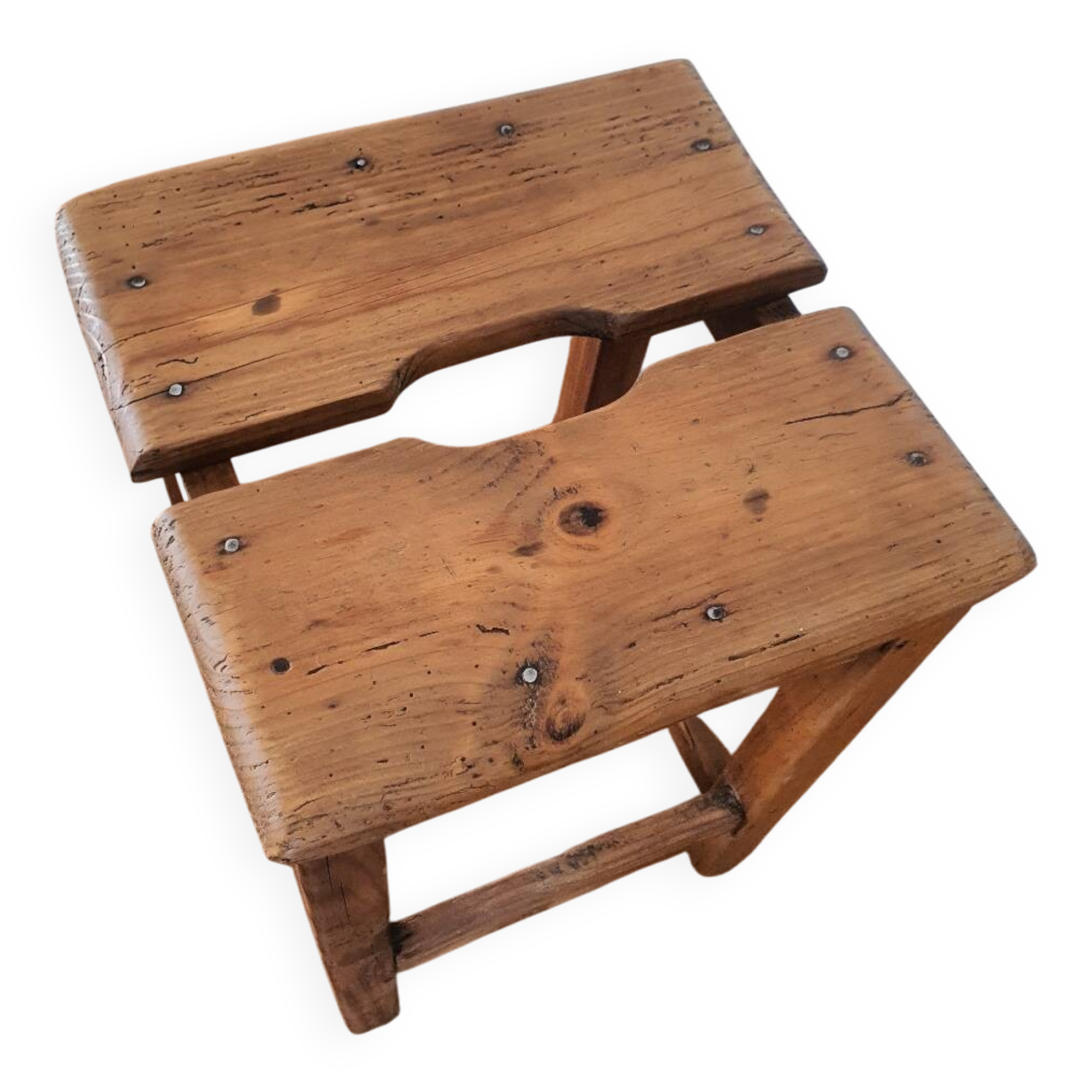 Antique wooden farm stool