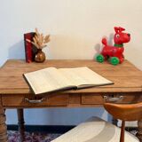 Raw wood farmhouse table