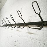 Iron wall coat rack with 7 double hooks
