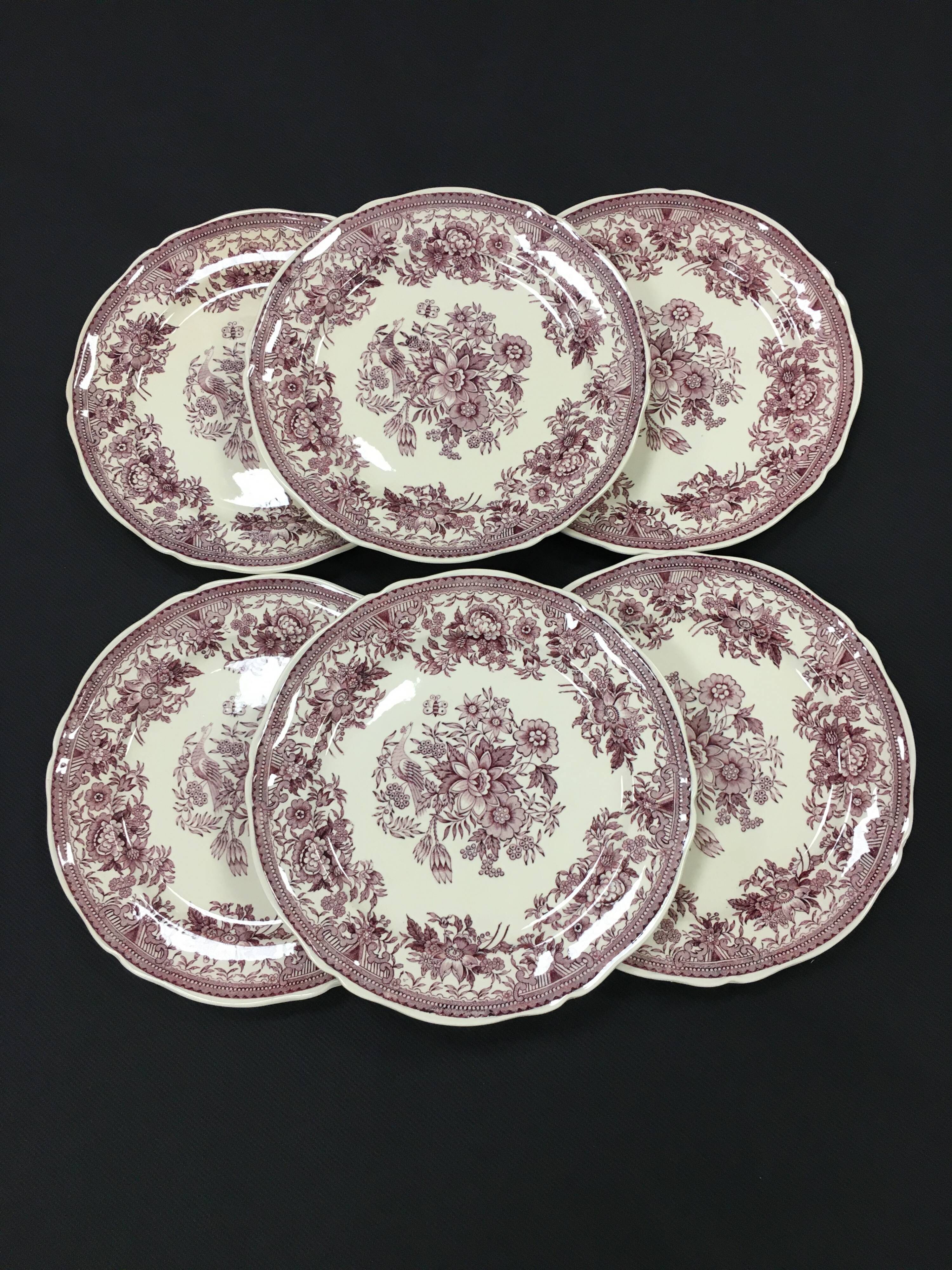 6 flat plates Villeroy and Boch model Fasan