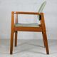 Scandinavian armchair, wood and imitation leather, circa 1975