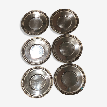 Silver metal saucers