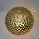 Mid-Century Modern Italian Gold Murano Glass "Diamont Sphere" Table Lamp,70