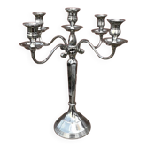 Vintage five-branch chandelier in chrome metal.