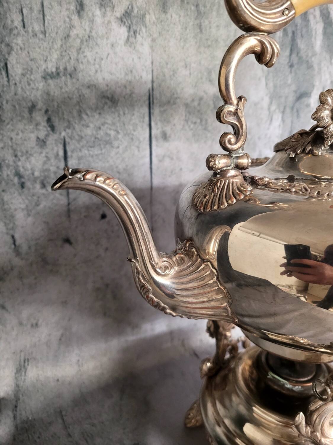 Silver-plated metal samovar kettle, 19th century
